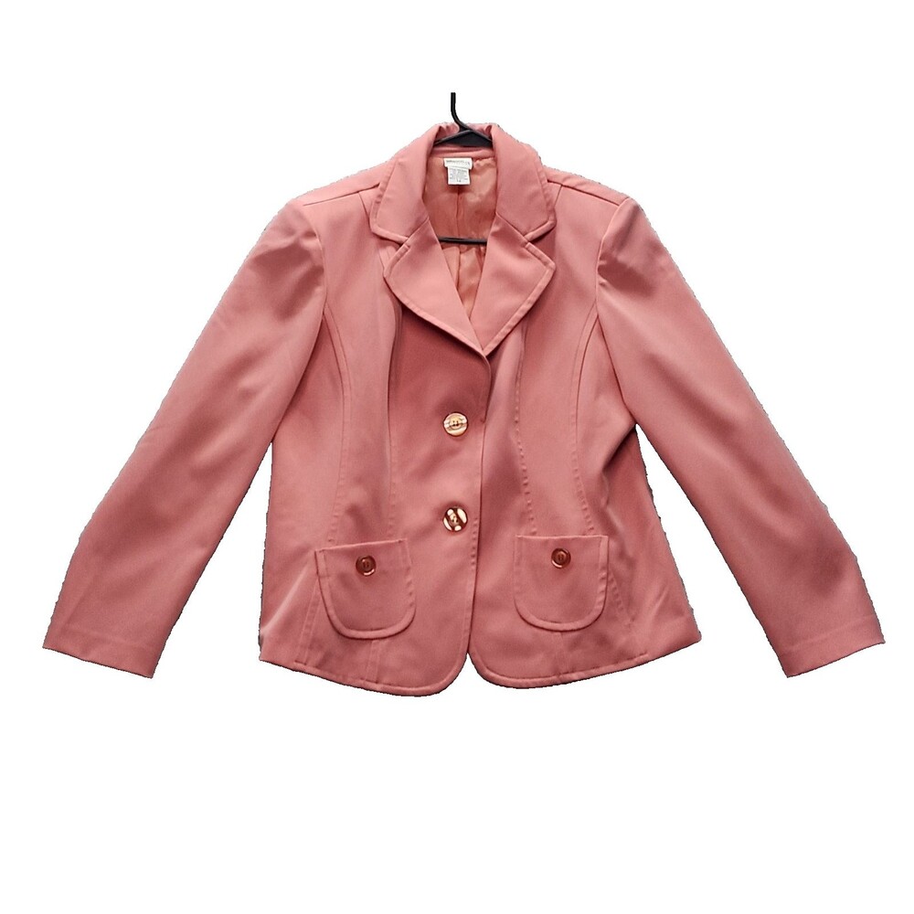 Giorgio Fiorlini Women's Pink  Blazer Size 14 Buttons & Shoulder Pads